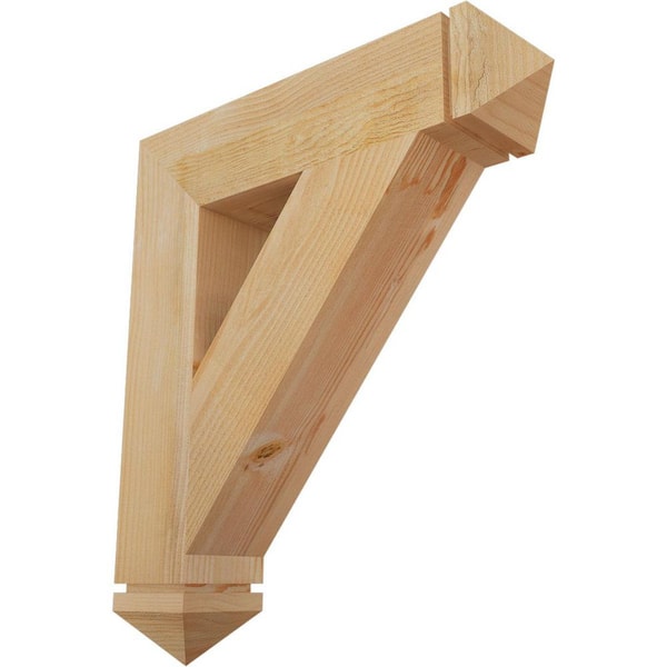 Ekena Millwork 6 in. x 32 in. x 28 in. Douglas Fir Traditional Arts and Crafts Rough Sawn Bracket
