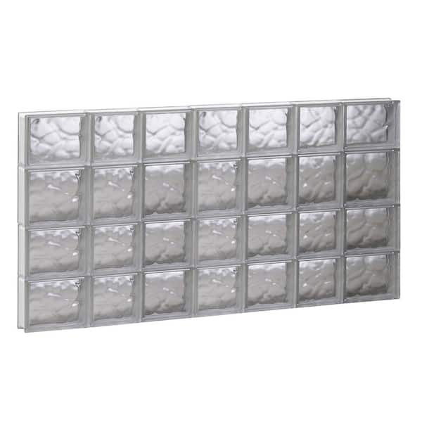 Clearly Secure 44.25 in. x 25 in. x 3.125 in. Frameless Wave Pattern Non-Vented Glass Block Window