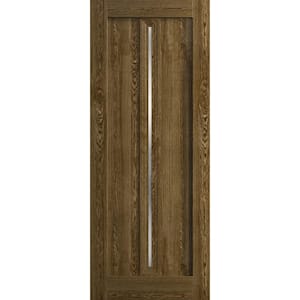 Sartodoors 42 In. X 80 In. Frosted Glass Marble Oak Solid Wood Slab ...