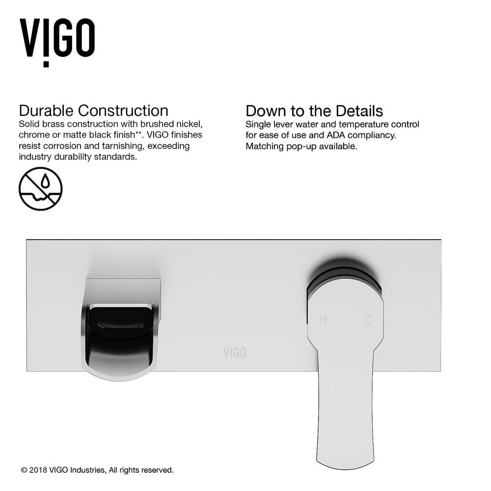 Cornelius 7-Layer Chrome Finish Modern Wall-Mount Bathroom Faucet