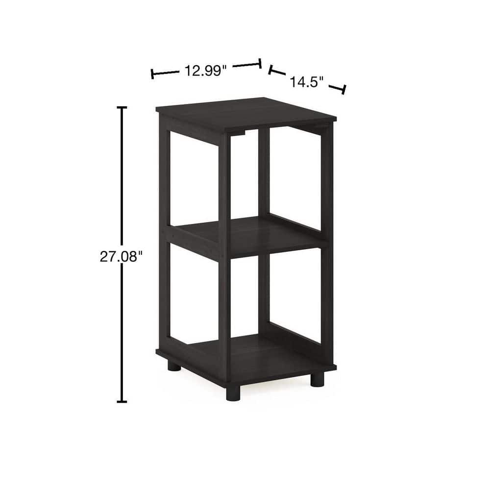 Espresso Composite Wood 2-Tier Tall End Table