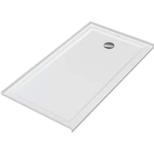 Architec 60 in. L x 32 in. W Alcove Shower Pan Base with Right Drain in White