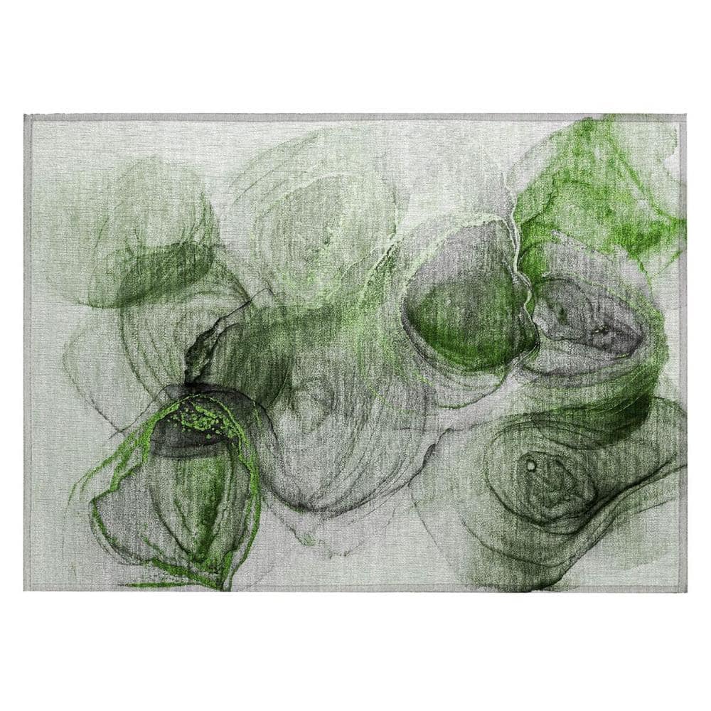 Olive Green 2 ft. x 3 ft. Abstract Indoor/Outdoor Area Rug price history on PriceWatchPro