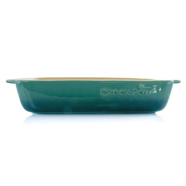 Crock-Pot Artisan 5.6 qt. Gradient Teal Rectangular Stoneware Bake Pan  985116903M - The Home Depot