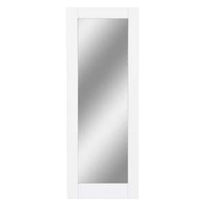 30 in. x 80 in. 1-Lite Mirrored Glass and Solid Core Manufacture Wood White Primed Interior Door Slab
