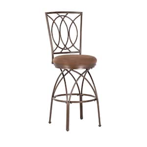 Kramer Big and Tall Bronze Finish Barstool with Tan Upholstered Seat