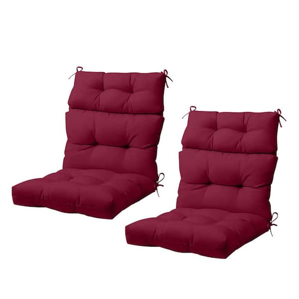 22 in. x 47 in. Seat/Back Outdoor Chair Cushion, Outdoor High Back Dining Chair Cushion (2-Pack) in Red Purple