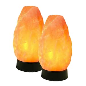 Himalayan Pink Salt Lamp, 9 inches Tall Multicolor Table Lamp (Pack of 2)