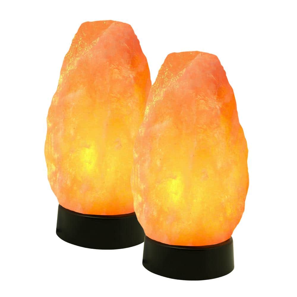 Himalayan Glow Himalayan Pink Salt Lamp, 9 inches Tall Multicolor Table Lamp (Pack of 2)