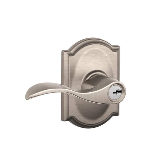 Unbranded Camelot Satin Nickel Keyed Entry Accent Door handle