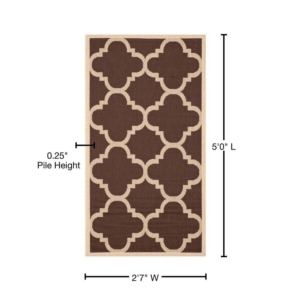 Trellis Dark Brown 31" Square Indoor/Outdoor Easy-Care Rug