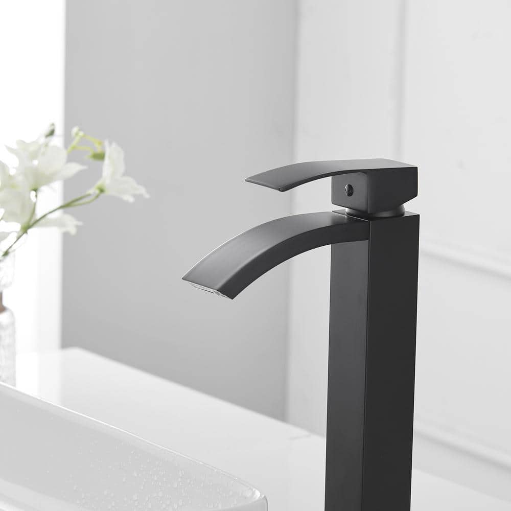 Matte Black Stainless Steel High Arc Bathroom Faucet