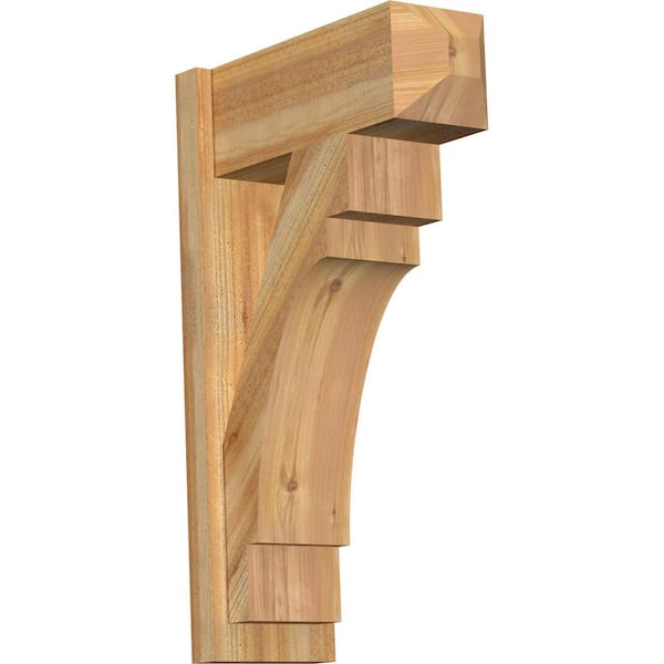Ekena Millwork 8 in. x 32 in. x 20 in. Western Red Cedar Merced Craftsman Rough Sawn Outlooker
