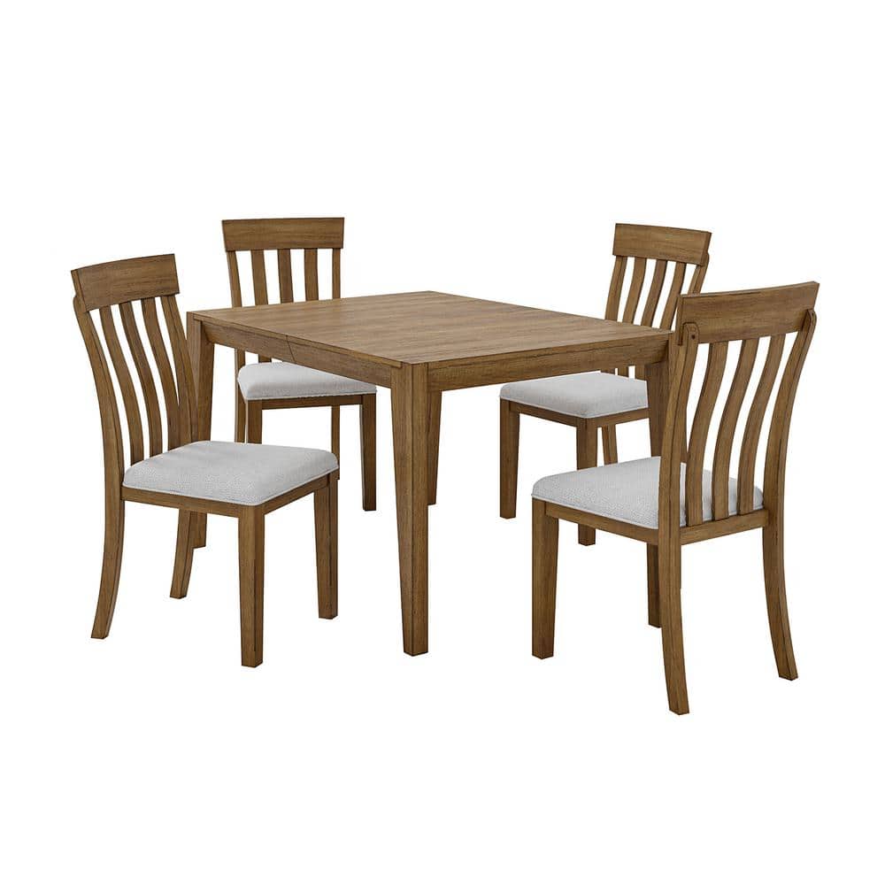 Magali Natural Mid-century Modern 5-Piece Dining Sets with 4 Chairs and 1 Extendable Table price history on PriceWatchPro