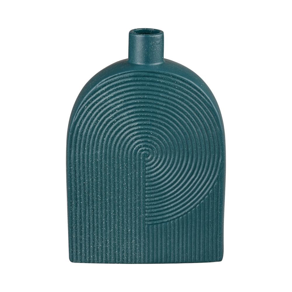 Morris Ceramic 1 in. Decorative Vase in Teal - Large