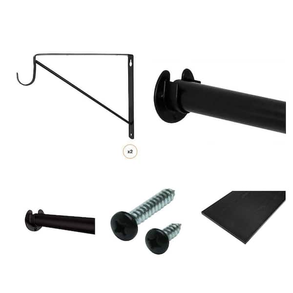 Heavy Duty Shelf Bracket, Rod, Sockets, Screws, 12 in. x 36 in. Shelf Combo