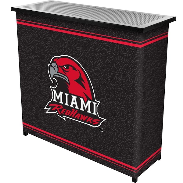 Trademark Miami University, Ohio 2-Shelf Black Bar with Case
