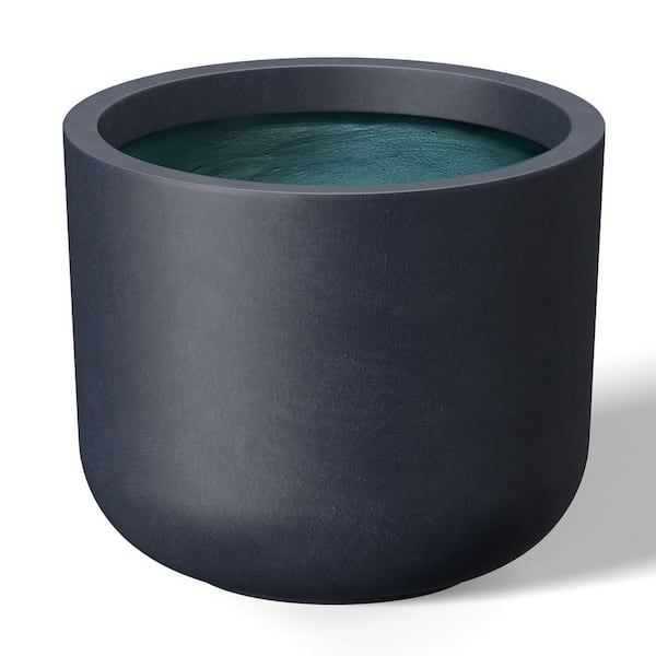 13.5 in. Medium Granite Gray(Premium Inner) Concrete Round Planter/Pot with Drainage Holes