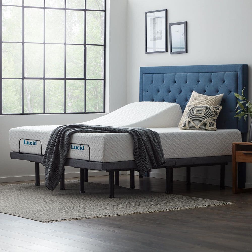 Black Twin XL Adjustable Bed Frame Base with Wireless Remote and Smart App - thumbnail 8