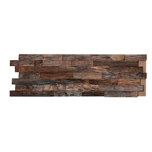 3/4 in. x 7-7/8 in. x 23-5/8 in. Natural Mahogany 3D Solid Hardwood Interlocking Wall Plank