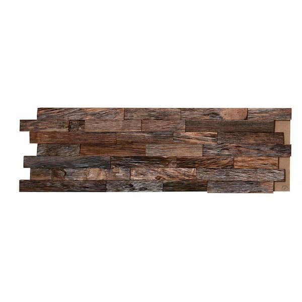 3/4 in. x 7-7/8 in. x 23-5/8 in. Natural Mahogany 3D Solid Hardwood Interlocking Wall Plank