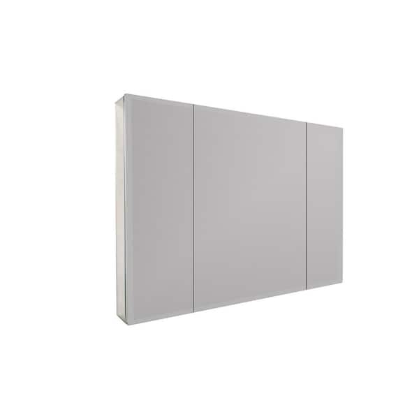 taholi 5 in. W x 26 in. H Large Rectangular Aluminum Framed Silver Wall Bathroom Vanity Mirror with 6 Adjustable Shelves
