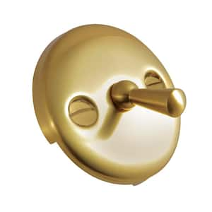 Bathtub Drain Trip Lever Overflow Face Plate with Matching Screw for Waste and Overflow, Brushed Brass