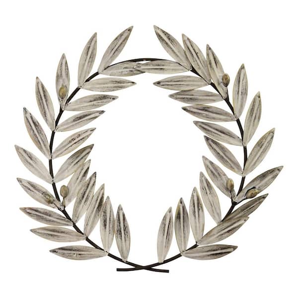 HomeRoots 24.8 in. Charlie Metal White Wall Decor
