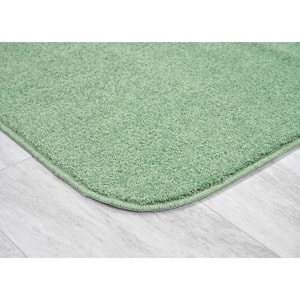 Gramercy 17 in. x 24 in. Deep Fern Solid Color Plush Rectangle Bath Rug