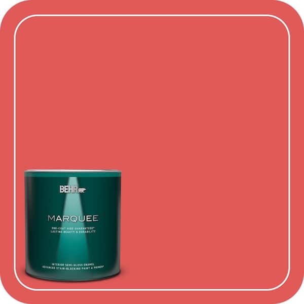 BEHR MARQUEE 1 qt. #150B-6 Firecracker Semi-Gloss Enamel Interior Paint & Primer