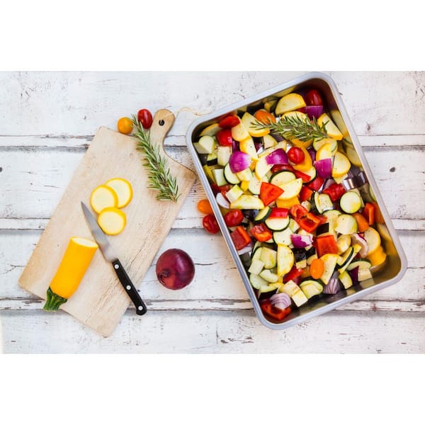 3-Piece Commercial Aluminum Baking Sheet Pan Set, Warp Resistant Cookie Sheet Thick Cookie Tray Pans for Baking