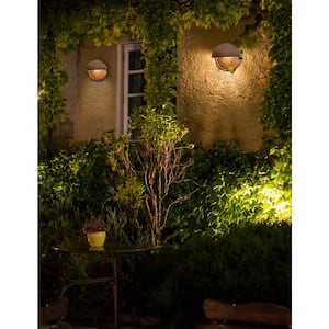 Ambiance Dome Antique Copper Outdoor Integrated LED Ceramic Wall Sconce