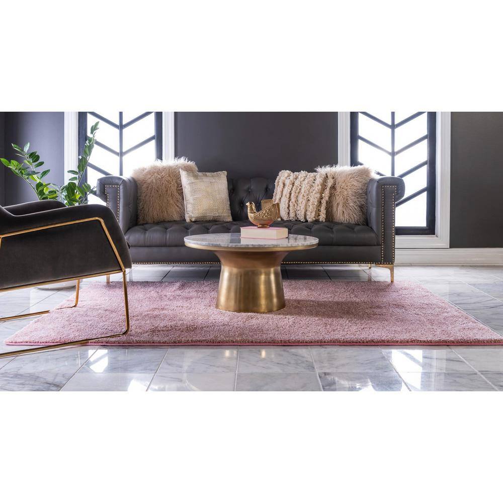 Chic Pink 5' x 7' Rectangular Easy-Care Synthetic Area Rug