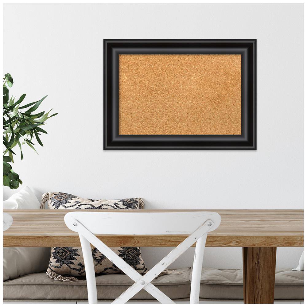 Amanti Art Black Framed Natural Cork Bulletin Board
