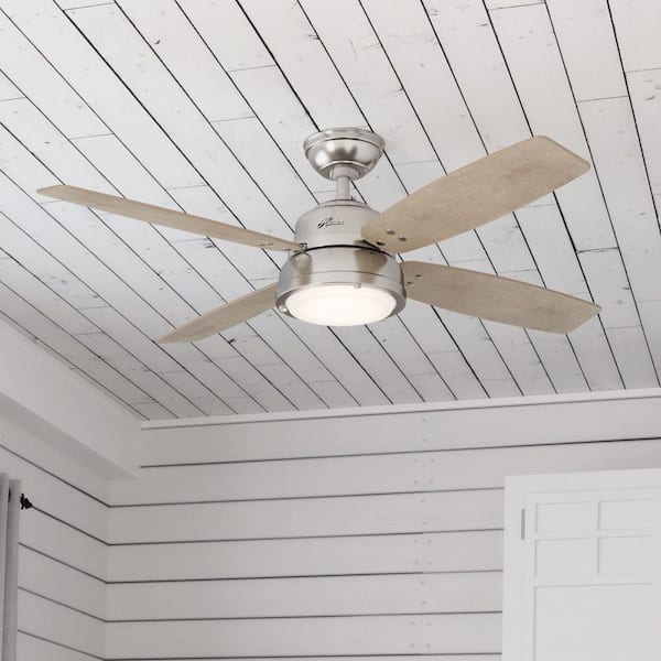 Hunter - Crestfield 52 in. LED Indoor Fresh White Ceiling Fan with 3-Light Kit