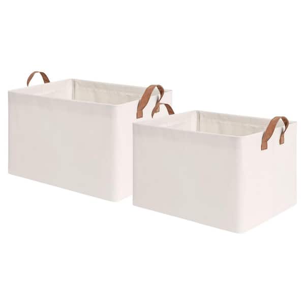 Afoxsos Natural 16.5in x 12in x 10.25in Fabric Storage Bins with