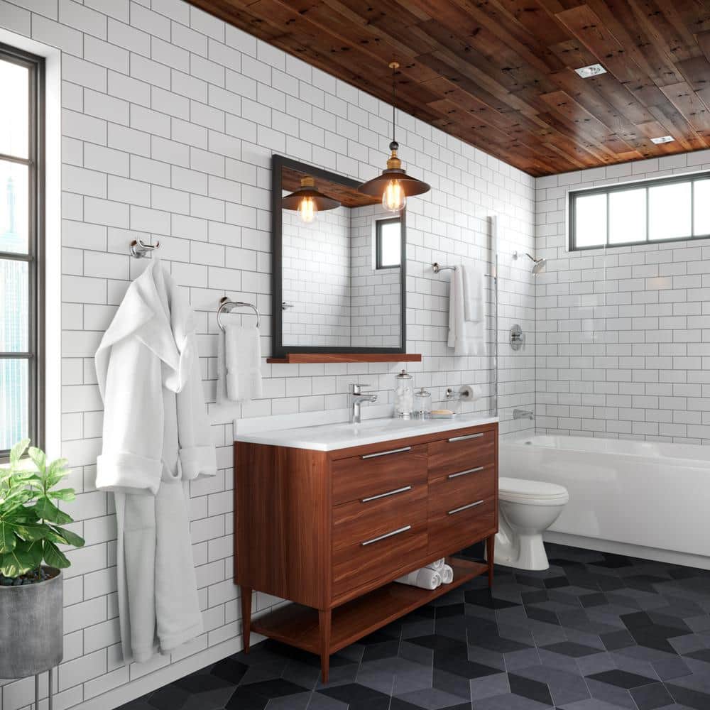 Pfirst Series Modern Single-Handle Brushed Nickel Bathroom Faucet
