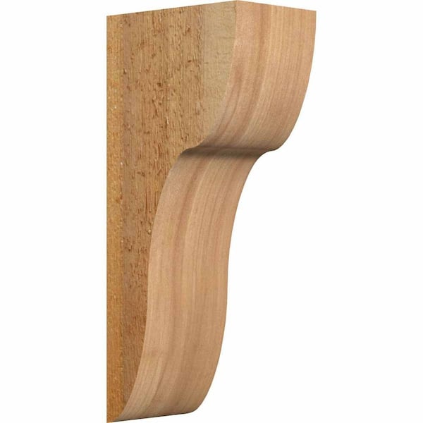Ekena Millwork 4 in. x 6 in. x 14 in. Western Red Cedar Carmel Rough Sawn Corbel