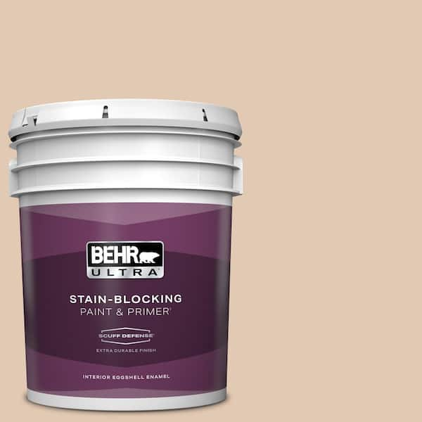 BEHR ULTRA 5 gal. #290E-2 Oat Cake Extra Durable Eggshell Enamel Interior Paint & Primer