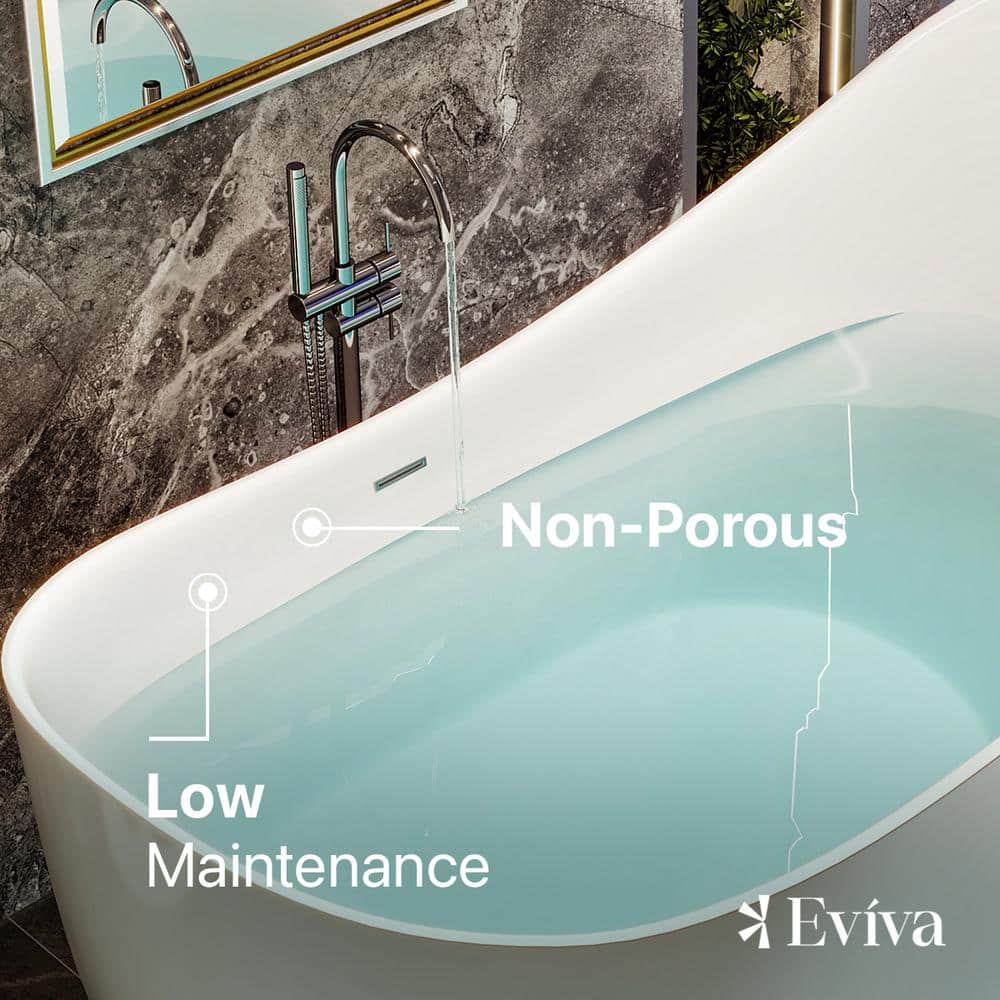 Lisa 67'' White Freestanding Acrylic Soaking Bathtub