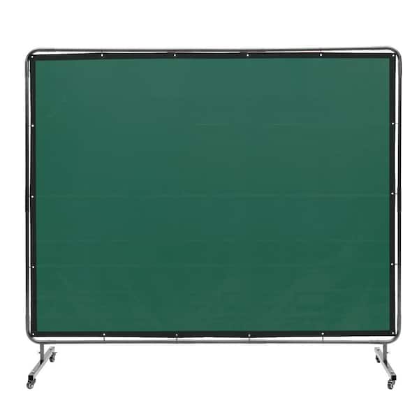 Welding Screen with Frame, 6 ft. x 8 ft. Welding Curtain Screen, Flame-Resistant Vinyl Welding Protection Screen