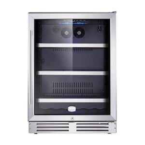 Pro-Style 23.4-in W 0-Bottle Wine and 175 Can Beverage Cooler Stainless Steel Dual Zone Cooling Built-In