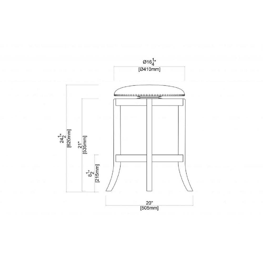 Cordova 24'' Traditional Black Leather Swivel Counter Stool