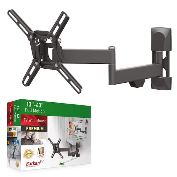 Barkan 13 in to 39 in Full Motion - 4 Movement Flat TV Wall Mount, up to 55 lbs, UL certified