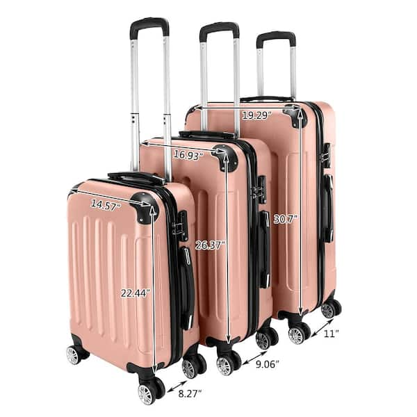 Karl home 4-Piece Multifunctional Large Capacity Traveling Storage Suitcase  Rose Gold 830410633594 - The Home Depot