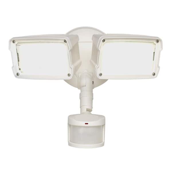 Defiant 180-Degree White Motion Activated Sensor Outdoor Integrated LED Security Flood Light