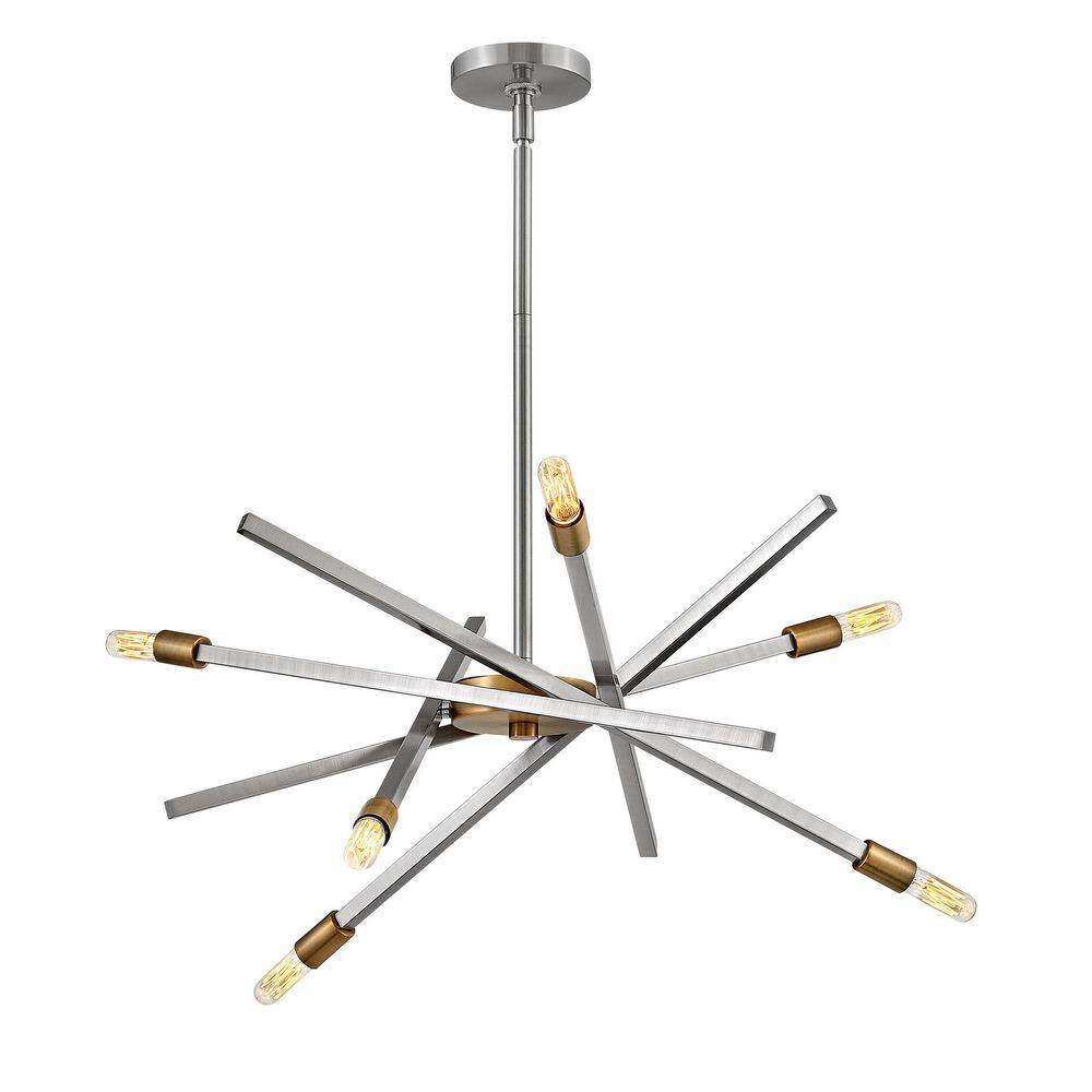 Mini Brushed Nickel 6-Light Sputnik Chandelier