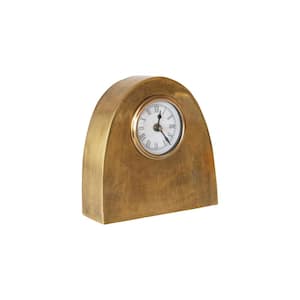 Antique Gold Analog Metal Mantel Clock for Display