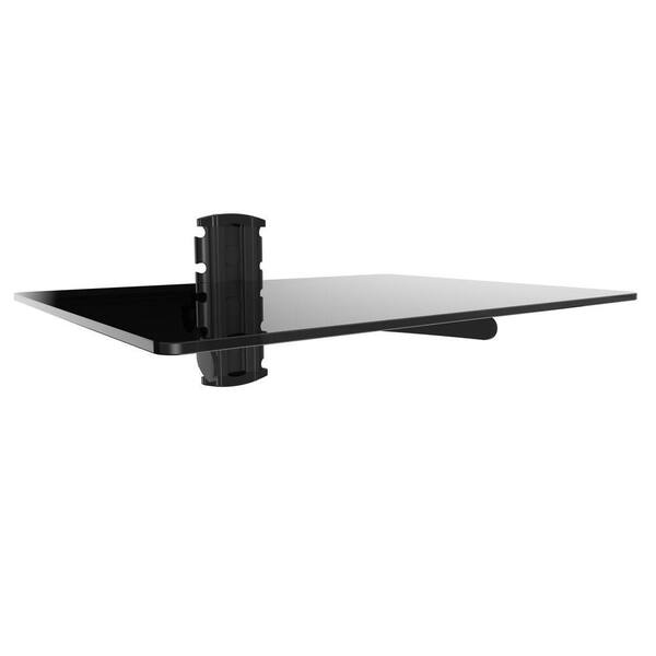 GForce DVD Player Shelf Wall Mount with Black Tempered Glass and Aluminum