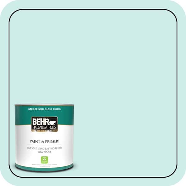 BEHR PREMIUM PLUS 1 qt. #500C-3 Spa Semi-Gloss Enamel Low Odor Interior Paint & Primer